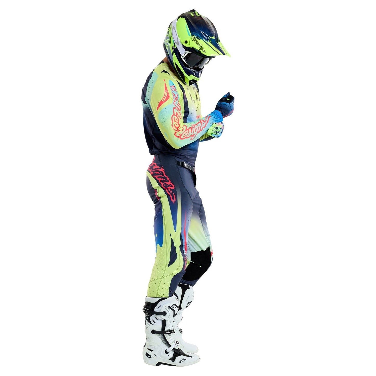 Troy Lee Designs Spring 2025 MX Combo Kit SE ULTRA Drip Glo Yellow Dark Navy