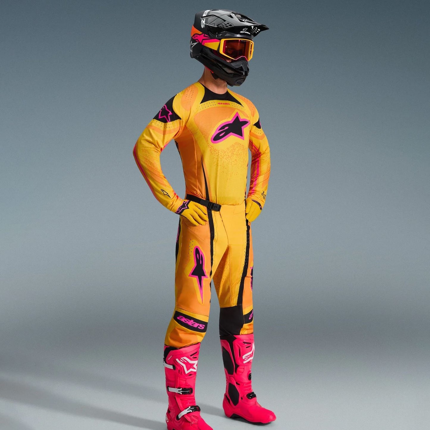 Alpinestars 2026 Techstar Nomur Motocross Combo Kit Orange Yellow Pink