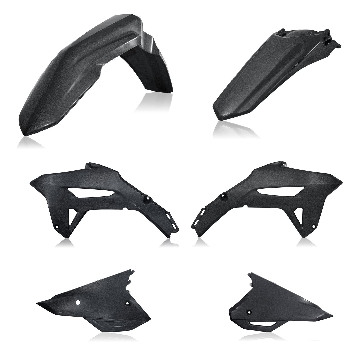 Acerbis Plastic Kit Metallic Black For HONDA CRF 250 R 2022-2024