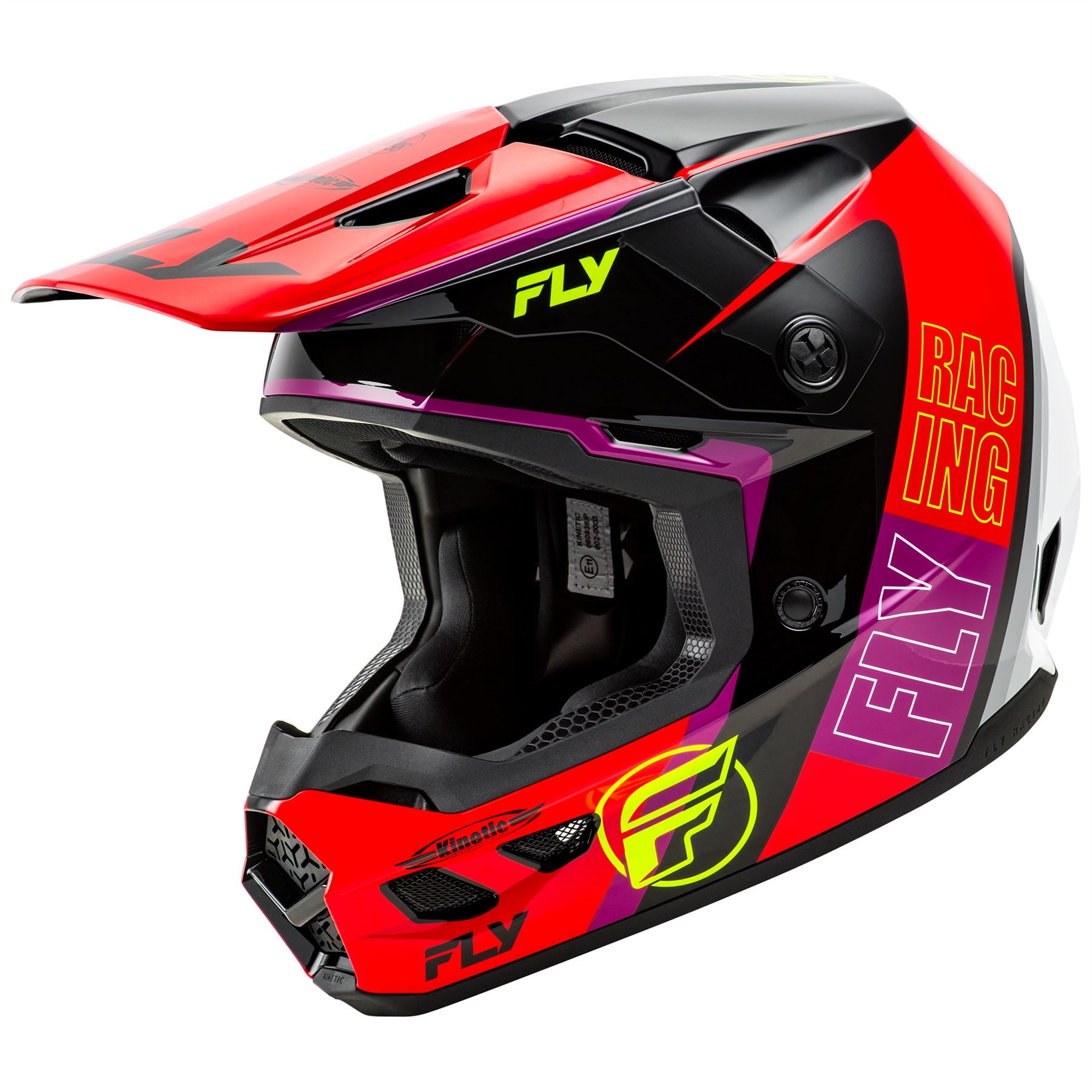 Fly Racing 2025 Kinetic Rally Motocross Helmet Red Black White