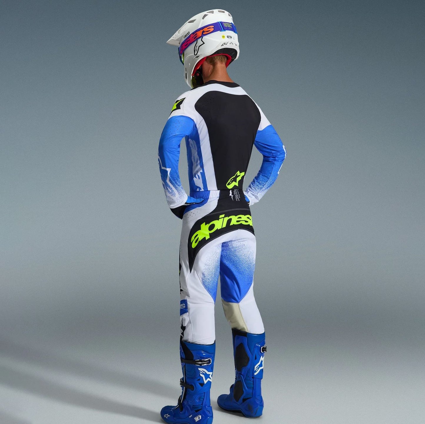 Alpinestars 2026 Techstar Knif Motocross Combo Kit Ucla Blue Black Yellow Flo