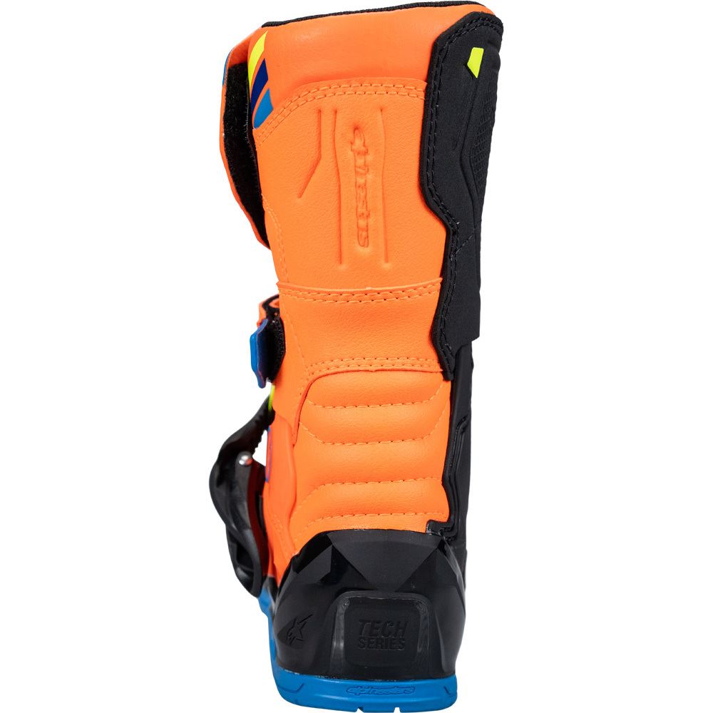 Alpinestars 2026 Tech 3S Kids Motocross Boots Orange Fluo Enamel Blue Yellow Fluo