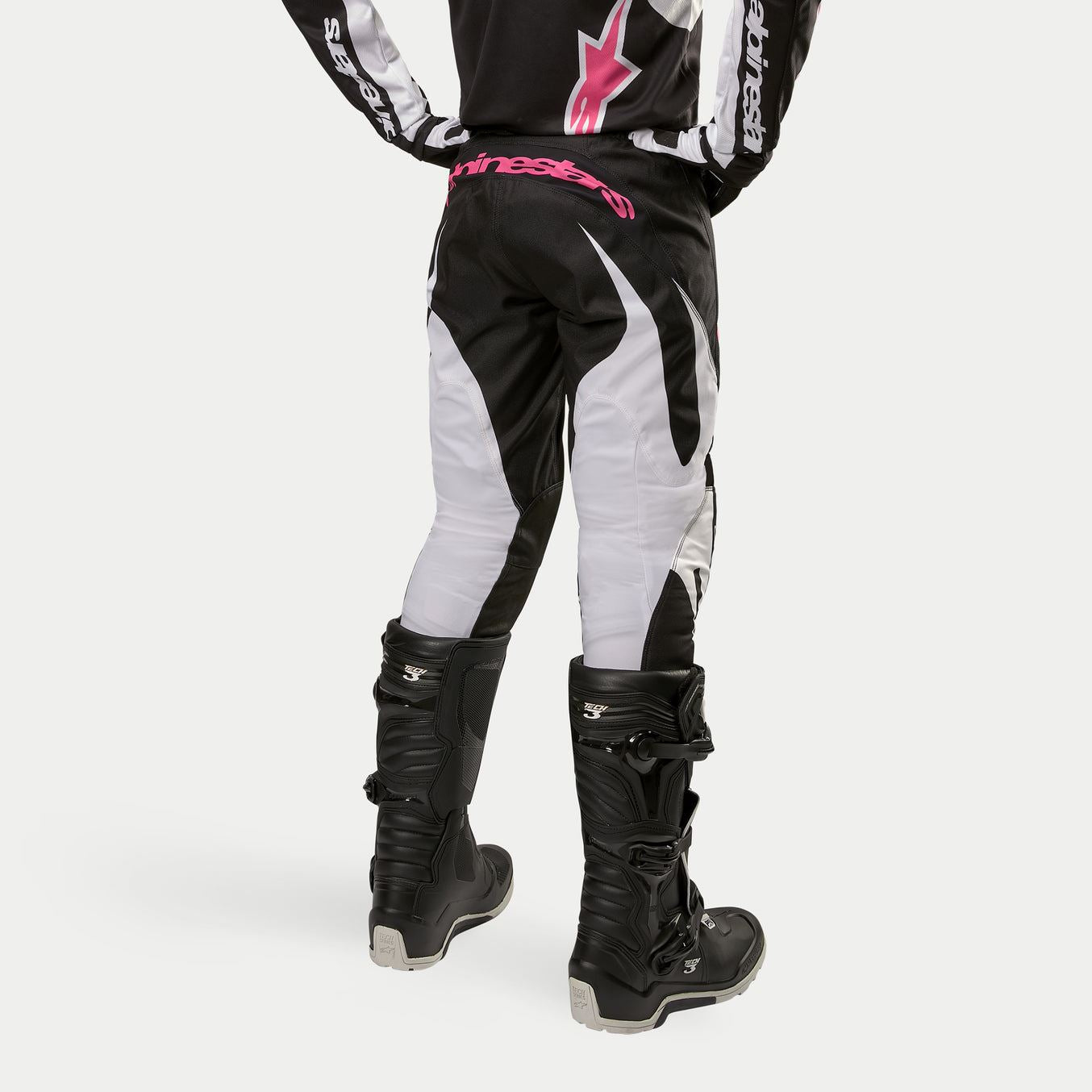 Alpinestars 2024 Stella Fluid Womens Motocross Combo Kit Pants & Jersey Black White Pink CLEARANCE