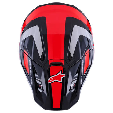 Alpinestars 2026 SM7 Rise Motocross Helmet Black Silver Red Flo
