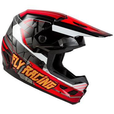 Fly Racing 2025 Youth Kinetic Scorched Motocross Helmet Red Black White Youth