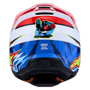 Alpinestars 2027 S-M3 Falcon MX Helmet Red White Blue Yellow Flou