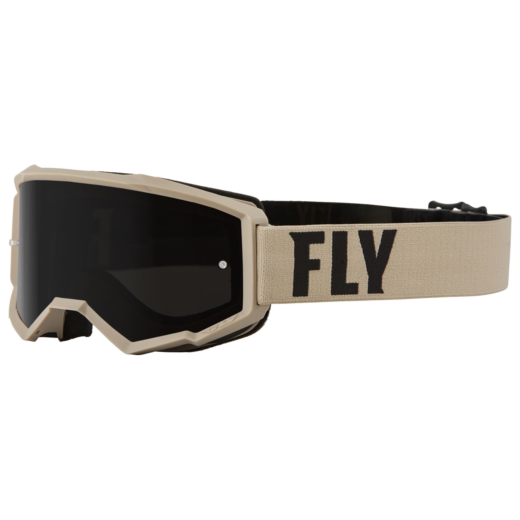 Fly Racing 2025 Focus Sand Motocross Goggles Khaki Brown with Dark Smoke Lens