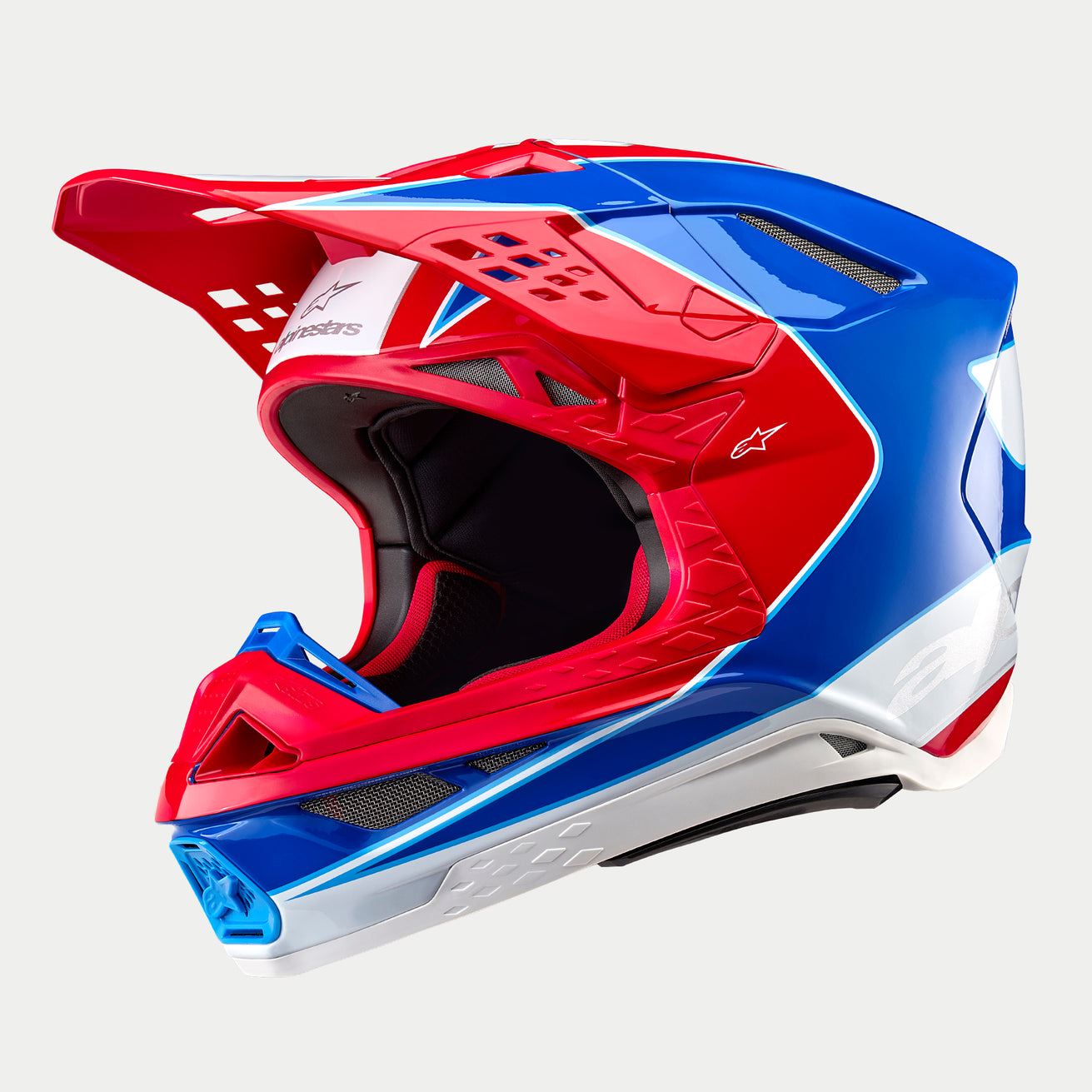 Alpinestars 2025 Supertech SM10 Aeon Bright Red Blue Motocross Helmet