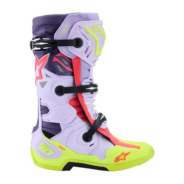 Alpinestars 2026 Tech 10 Supervented MX Boots Purple Yellow Flo Diva Pink
