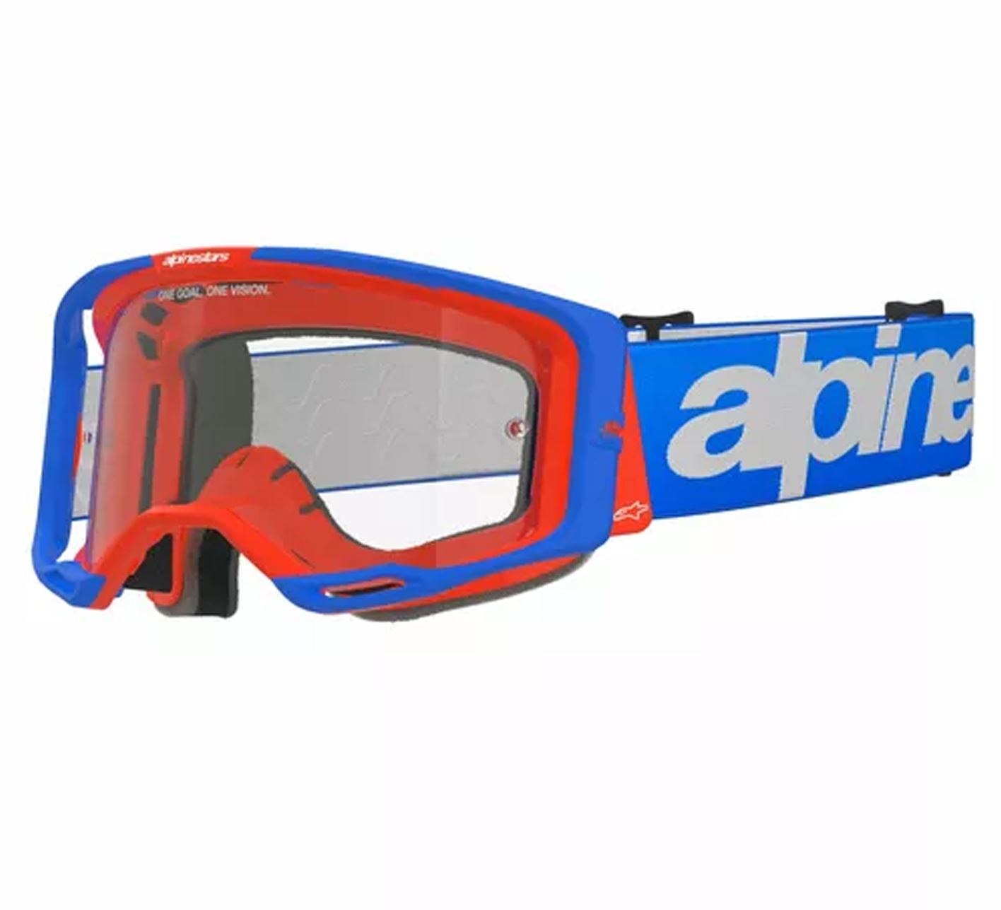 Alpinestars 2025 Goggles Vision 8 Wordmark Blue Orange Clear