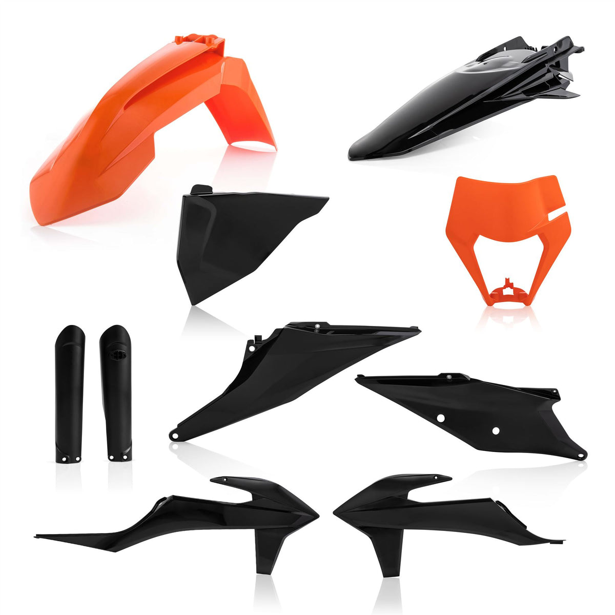 Acerbis Full Plastic Kit Black Orange 0024054.313