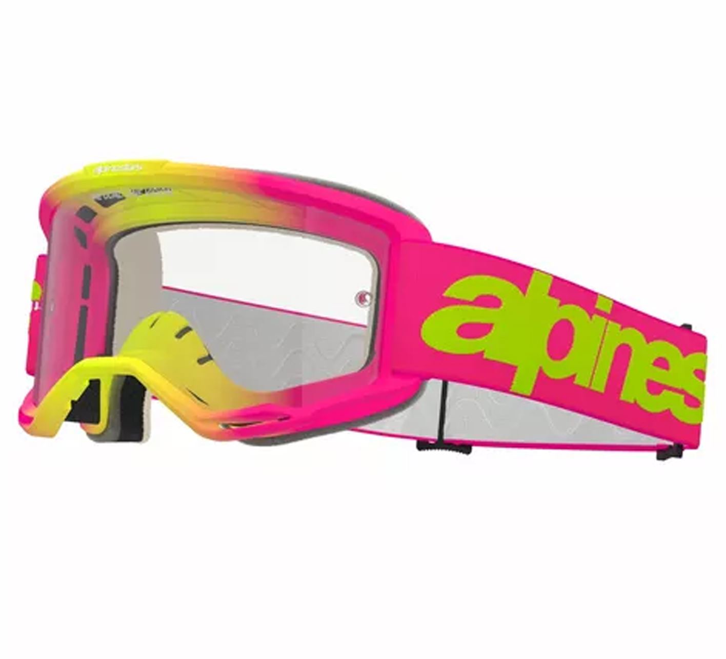 Alpinestars 2025 Goggles Vision 5 Wordmark Pink Yellow Clear