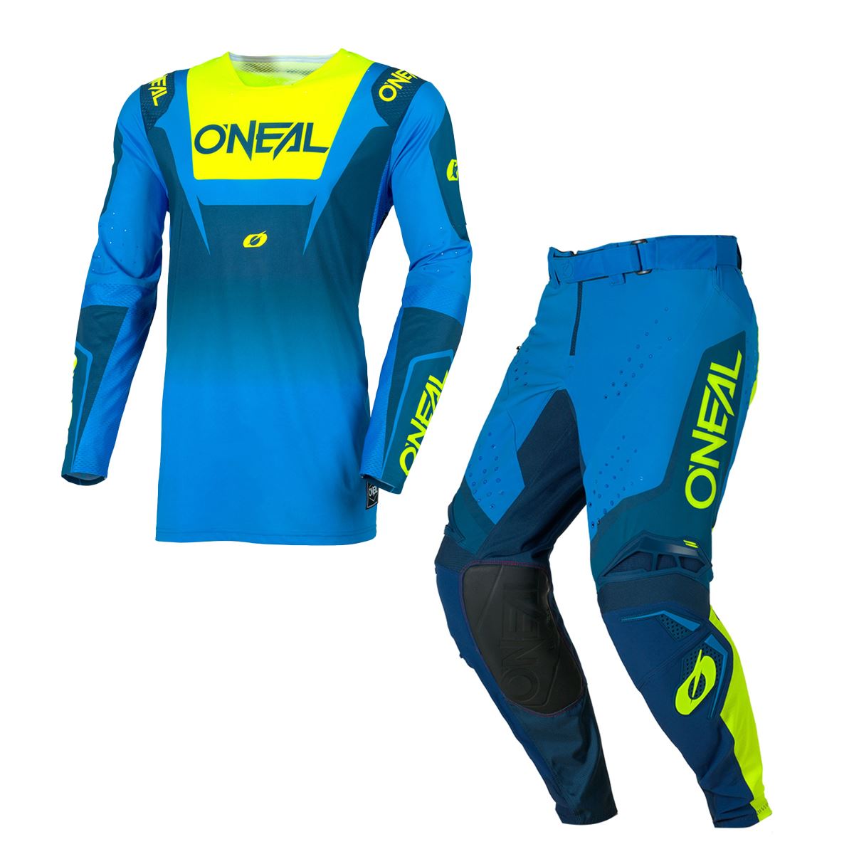 O'Neal 2026 Prodigy Five Five Blue Neon Yellow MX Combo Kit