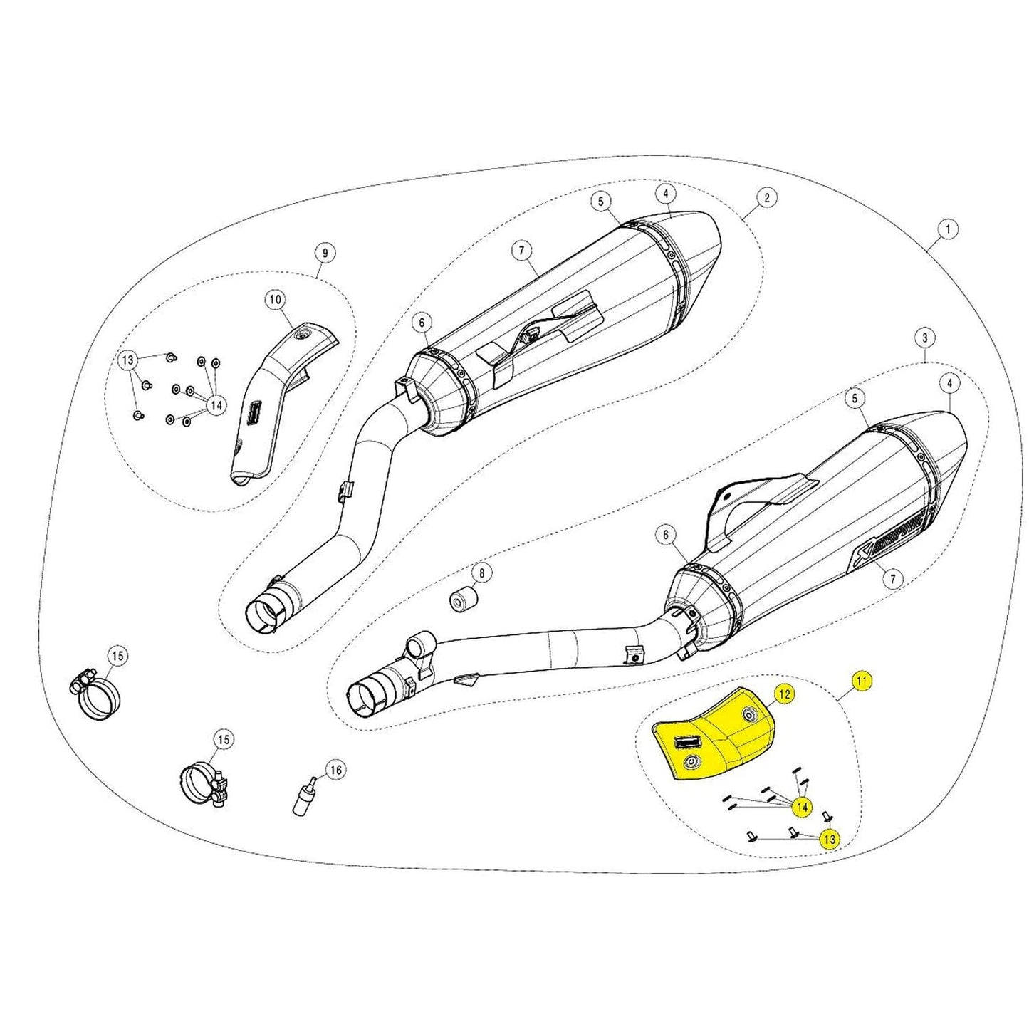 Akrapovic Exhaust Heat Shield Repalcement Part For BMW K 1600 GTL ABS E 2012