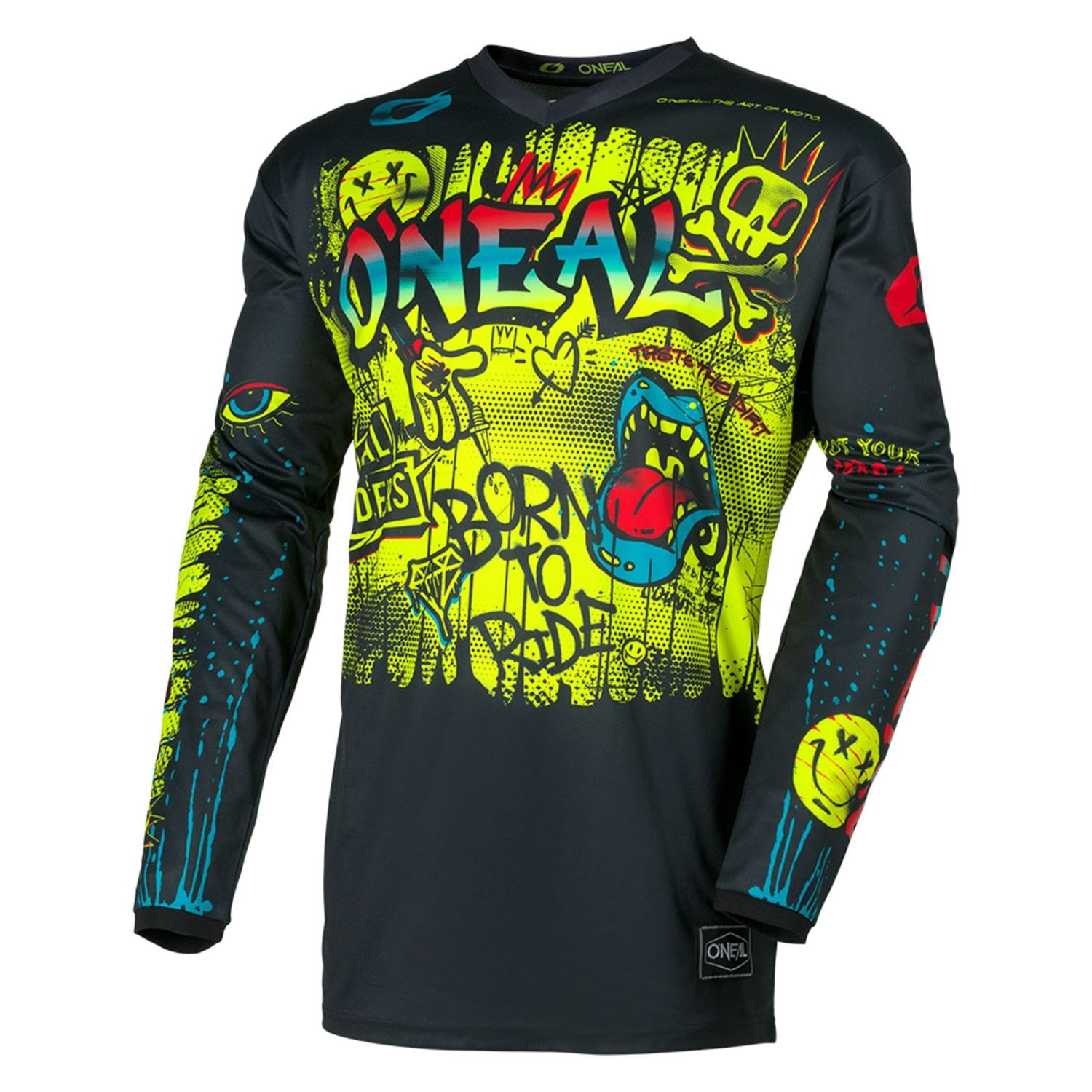 O'Neal 2026 Youth Element Rancid Black Neon Yellow MX Jersey