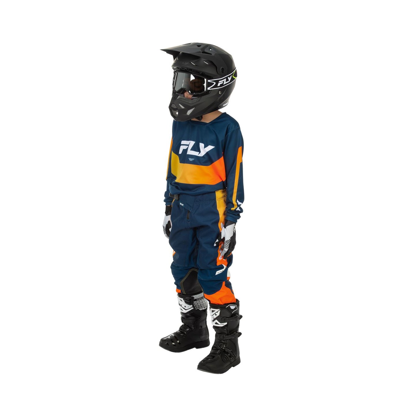 Fly Racing 2026 Motocross Combo Kit Kinetic Mutant Youth Navy Orange