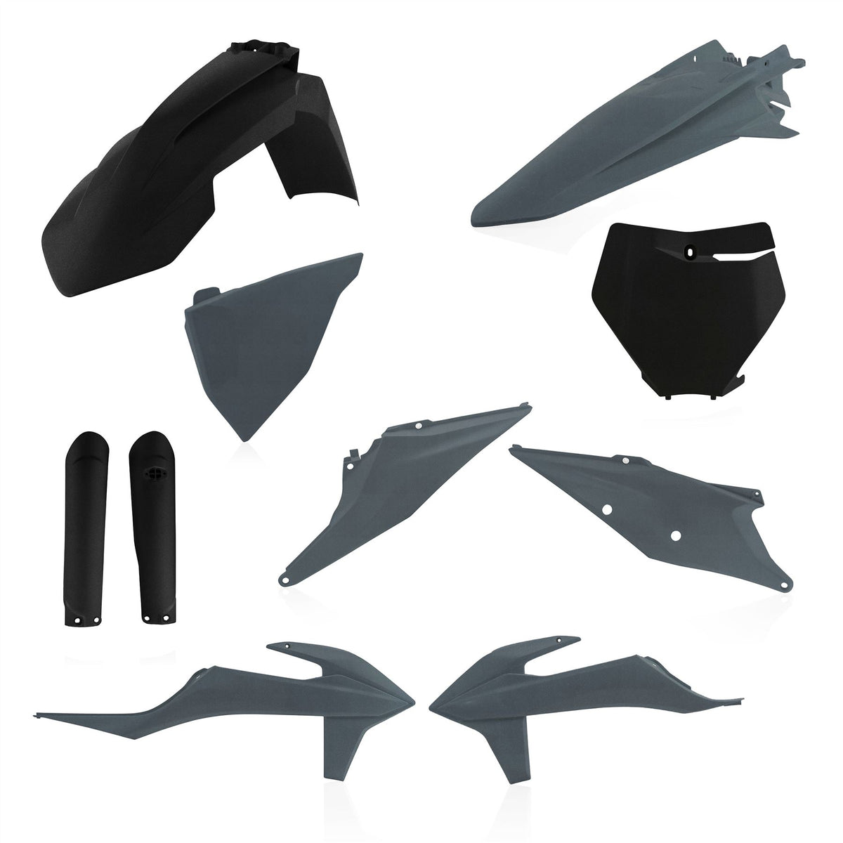 Acerbis Full Plastic Kit Black Grey For KTM XC 250 TPI 2020-2022