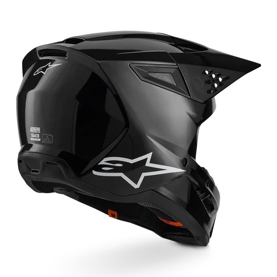 Alpinestars 2026 SM3 Solid Motocross Helmet Gloss Black