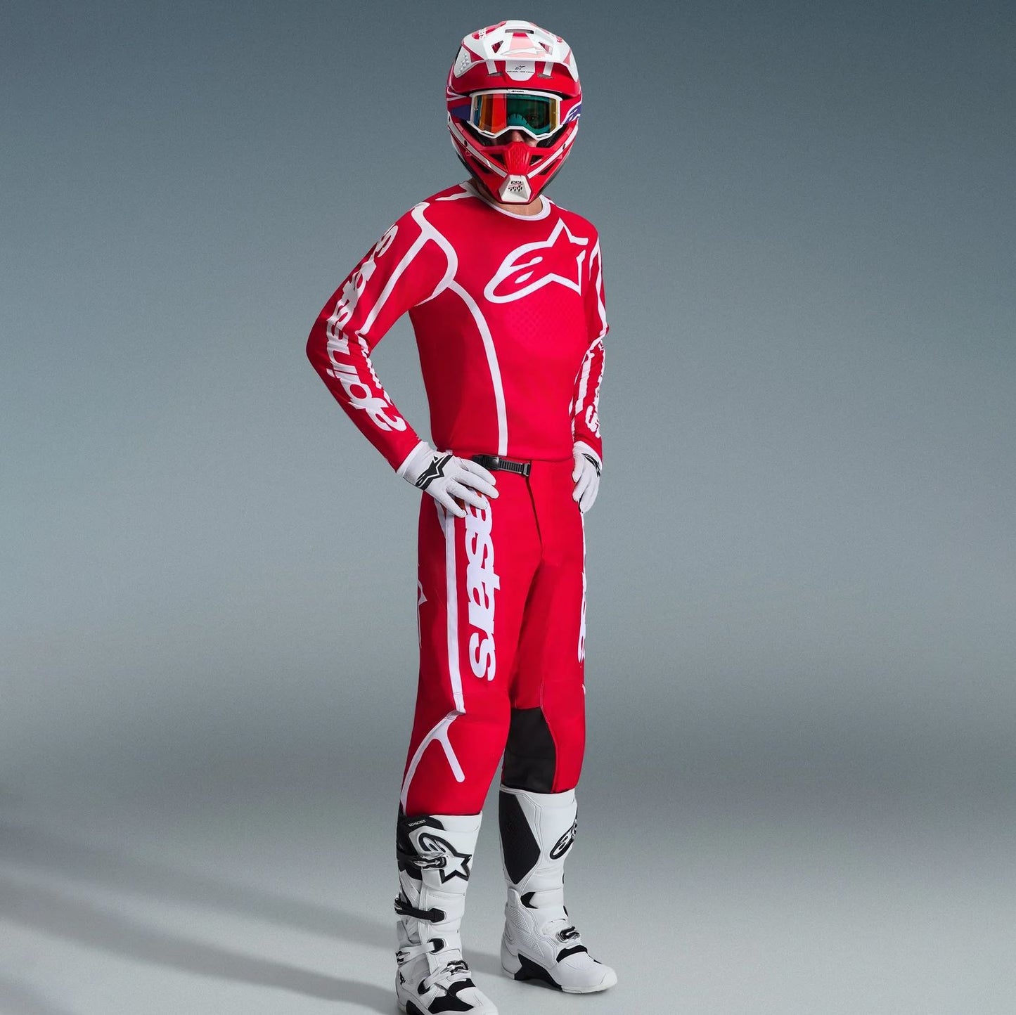 Alpinestars 2026 Fluid Apex Motocross Combo Kit Red White