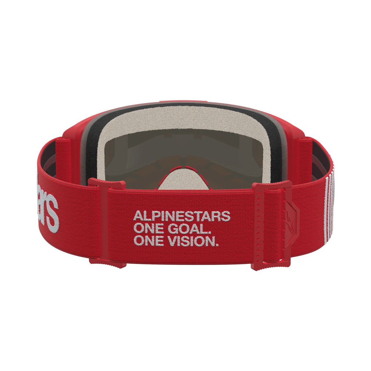 Alpinestars 2027 Vision 5 Hone MX Goggles Red White Mirror Silver