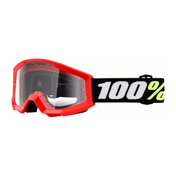 100% MX Goggles Strata Mini Red Clear
