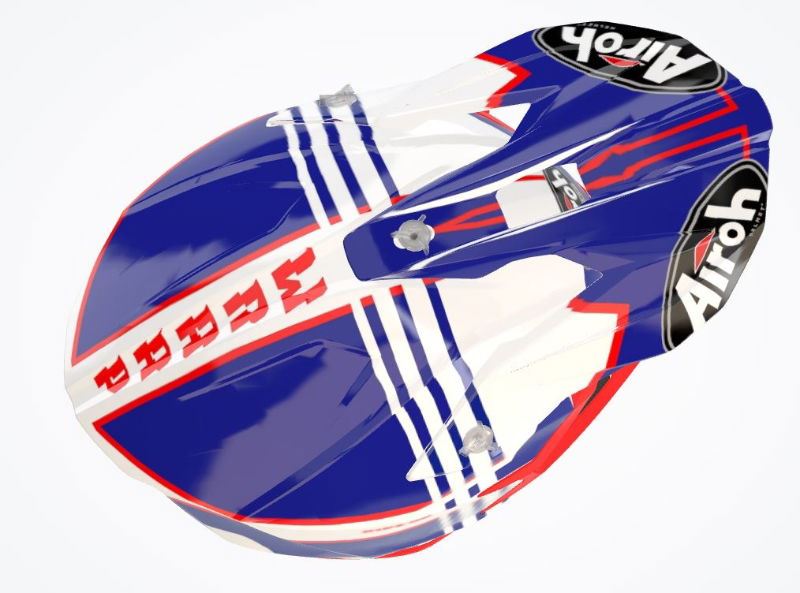 Airoh 2025 Helmet Wraaap Youth Youth Broken Blue Red Gloss