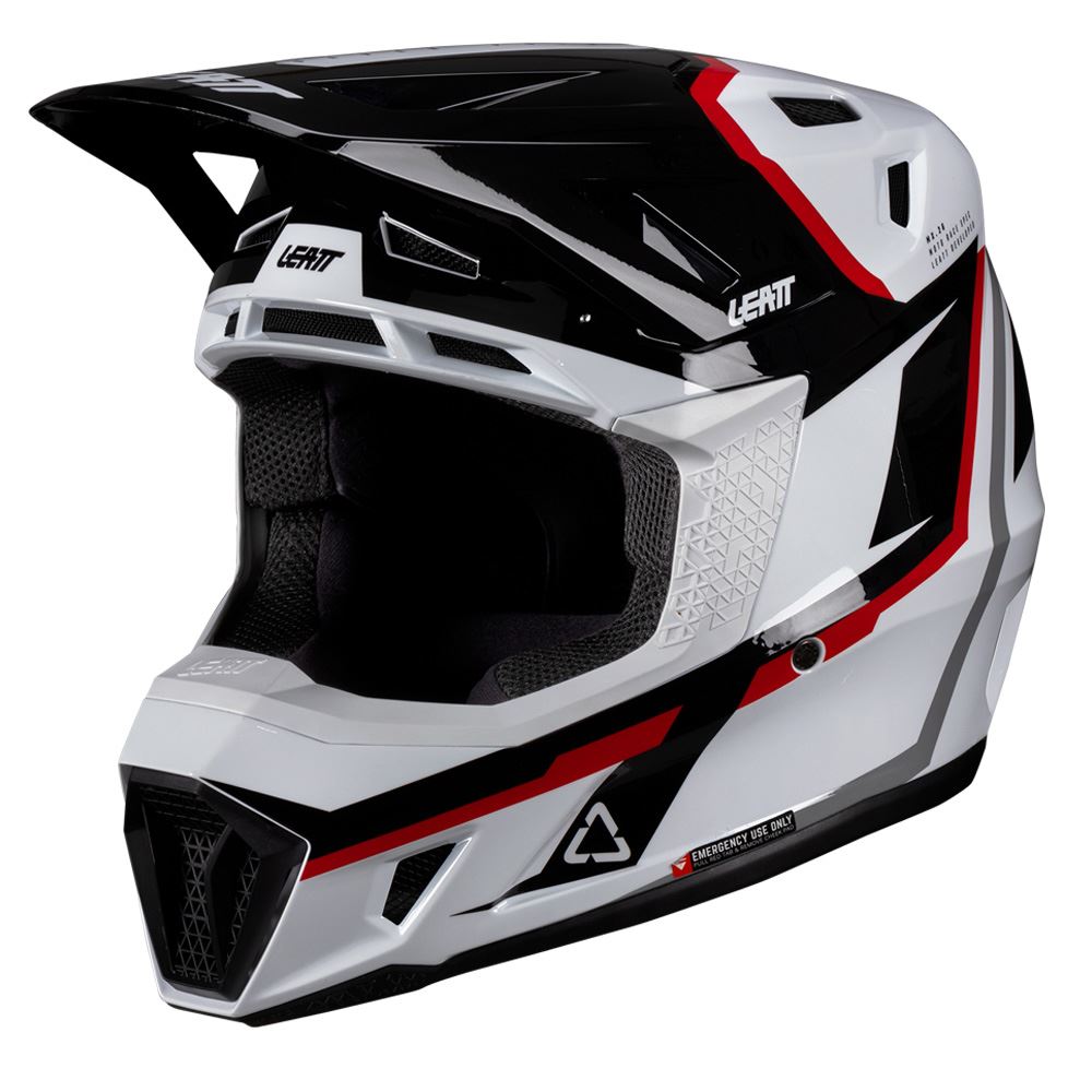 Leatt 2026 Motocross Helmet 7.5 White Red & 4.5 Goggles