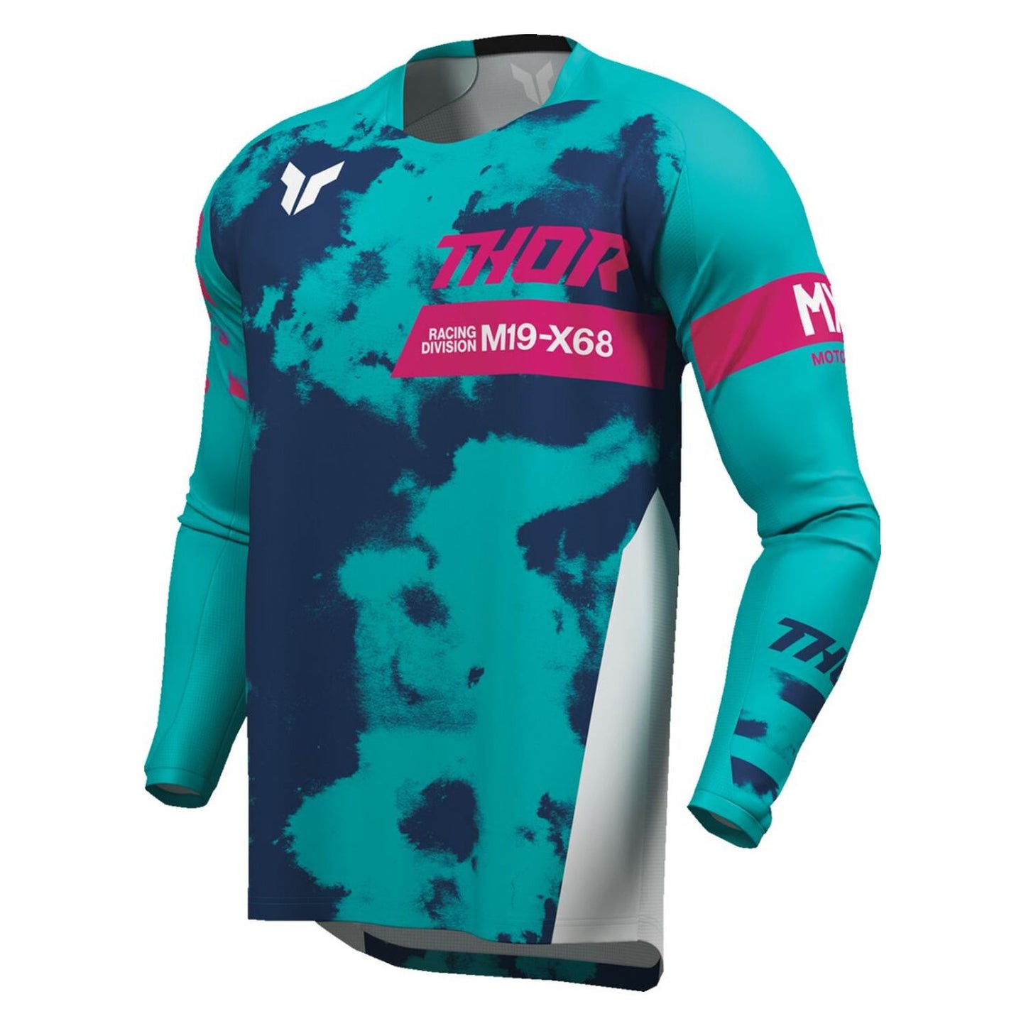 Thor 2026 Youth Launchmode Bleach White Aqua MX Combo Kit