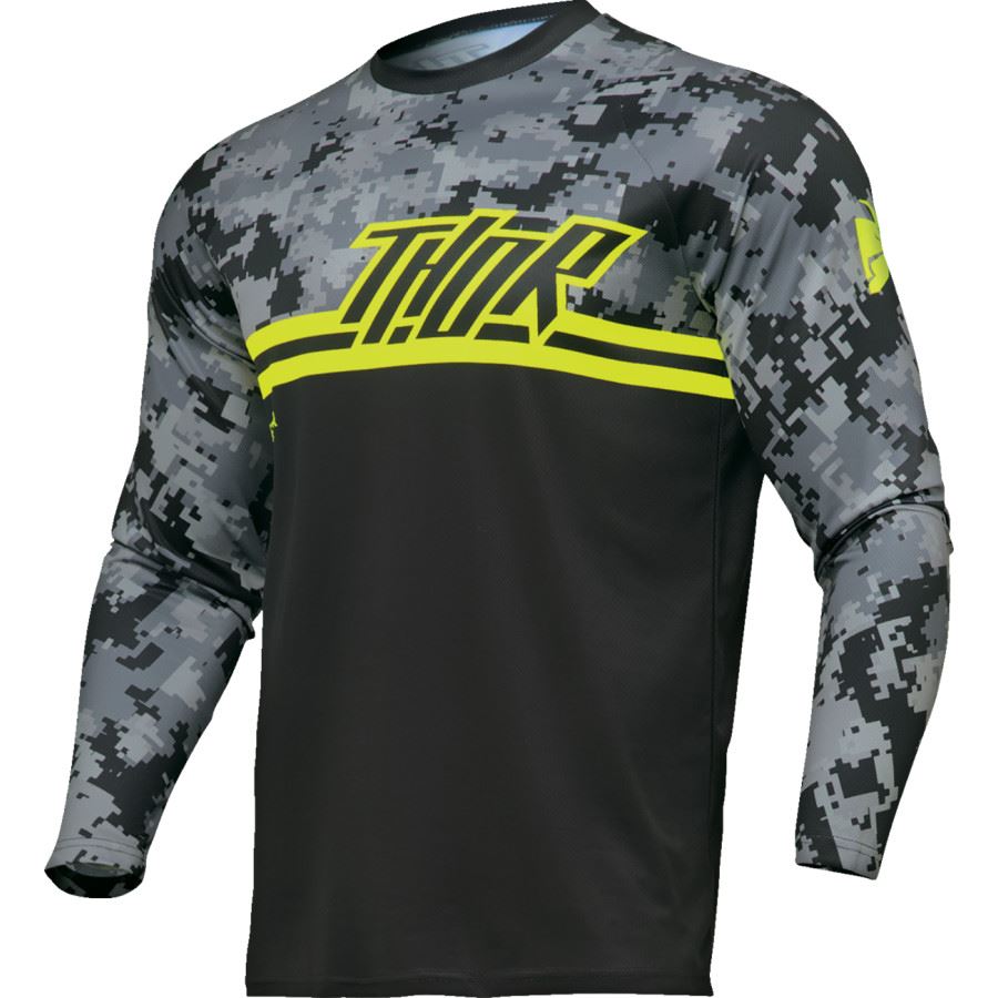 Thor 2025 Youth Sector Digi Camo Black Motocross Jersey