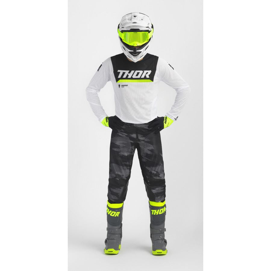 Thor 2024 Pulse Air Cameo White Black Motocross Combo Kit