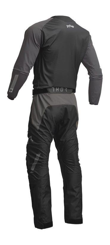 Thor 2024 Terrain Black Charcoal Enduro Jersey & Over The Boot Pants Combo Kit