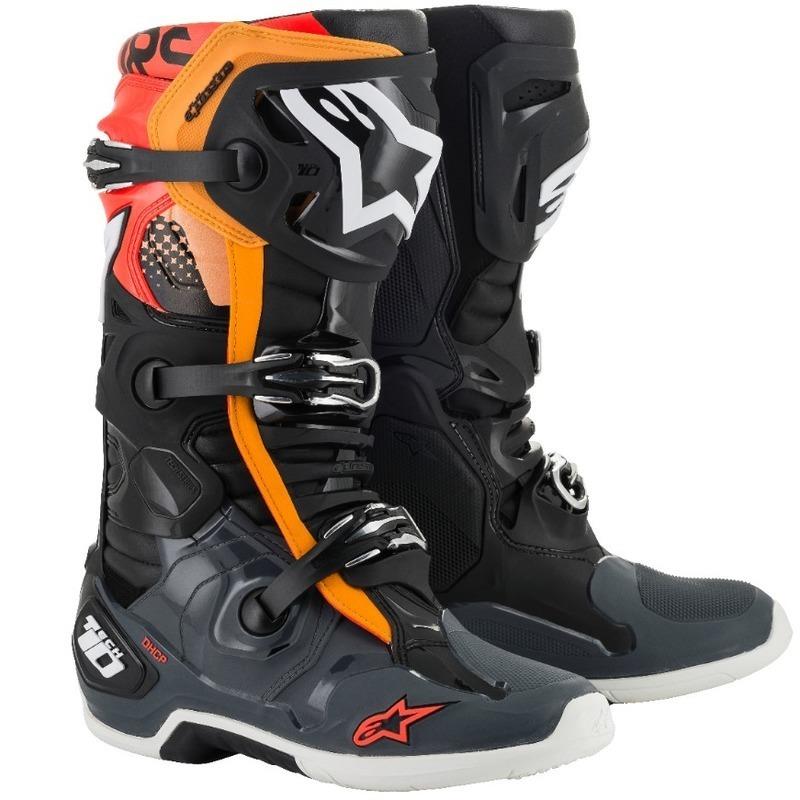 Alpinestars Tech 10 Motocross Boots Black Grey Orange Red Clearance US12