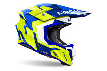 Airoh Helmet 2024 Twist 3 Dizzy Blue Yellow Gloss