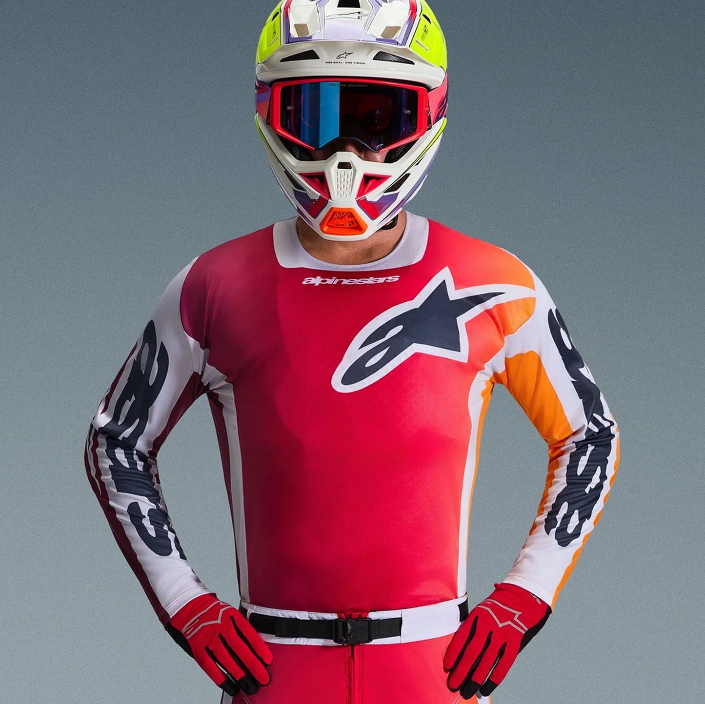 Alpinestars 2026 Racer Portl Motocross Combo Kit Red Light Grey Dark Grey