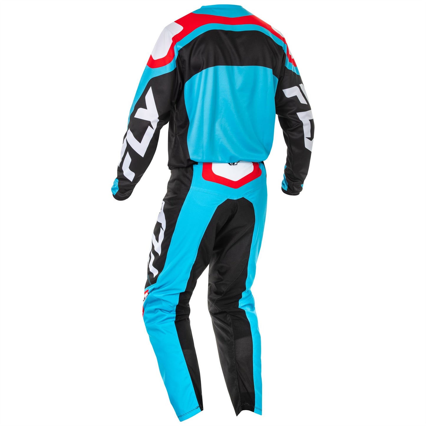Fly Racing 2025 Motocross Combo Kit F-16 Cyan Black White