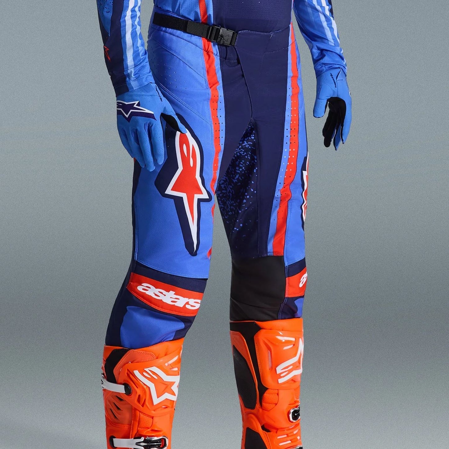 Alpinestars 2026 Techstar Nomur Motocross Pants Dark Navy Orange Ucla Blue