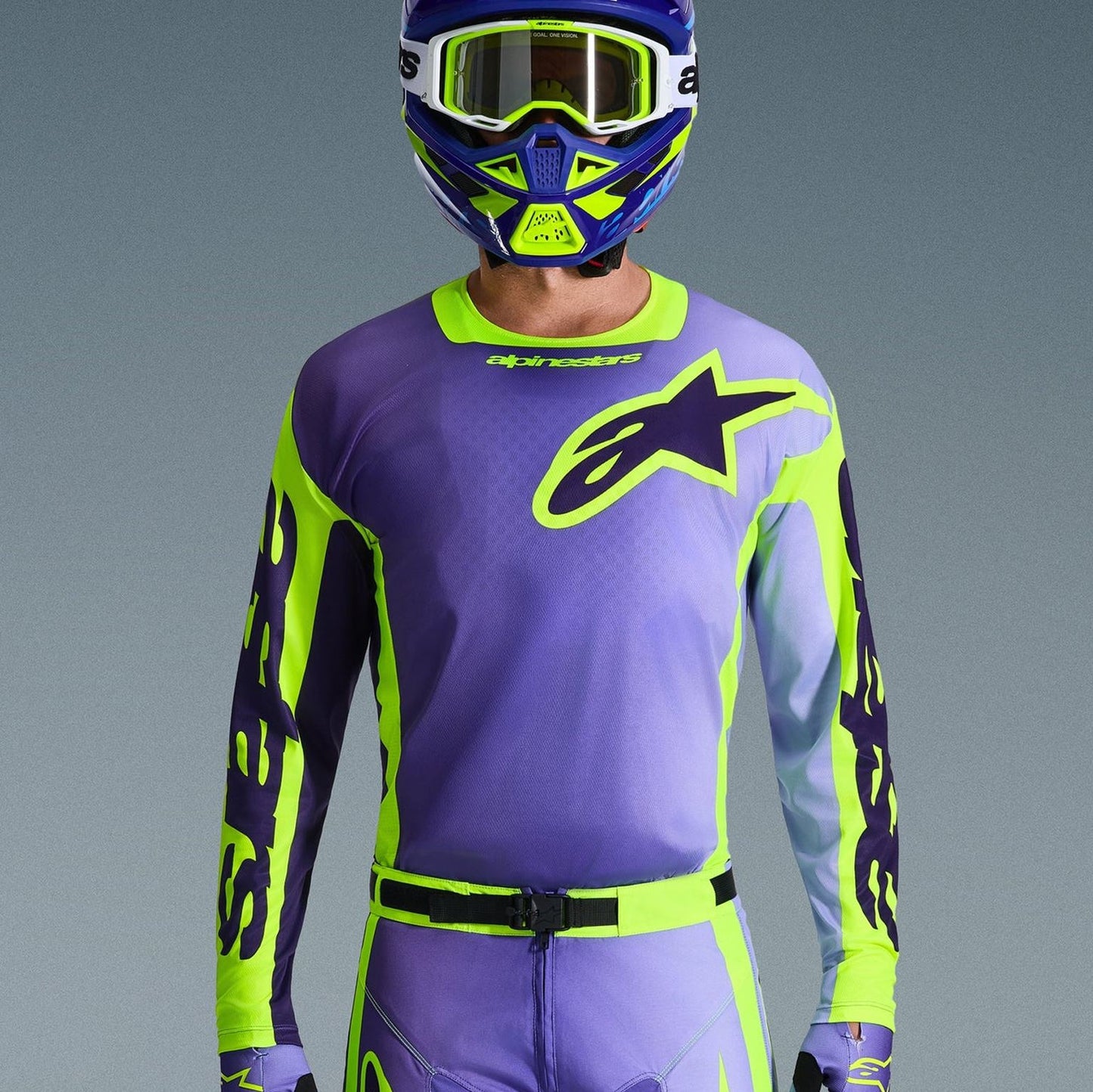 Alpinestars 2026 Racer Portl Motocross Combo Kit Purple Yellow Flo