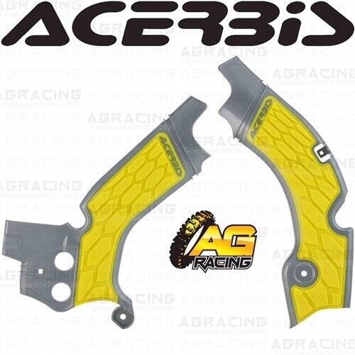 Acerbis X-Grip Frame Protector Guards Grey Yellow For Suzuki RM-Z 450 2008-2017