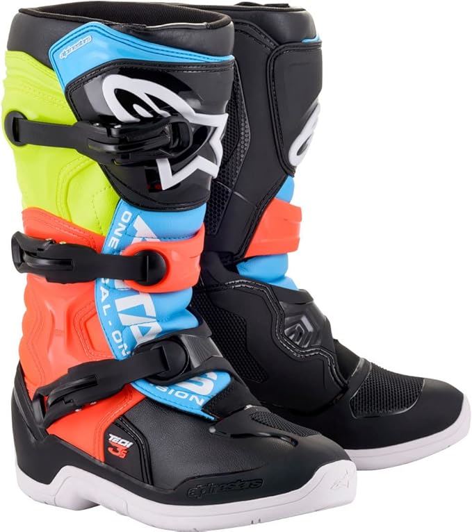 Alpinestars Tech 3s Youth Motocross Boots Black Yellow Fluo Red Fluo CLEARANCE