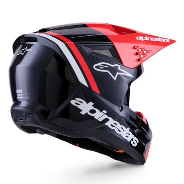 Alpinestars 2026 SM3 Radium Motocross Helmet Black Red Flo White