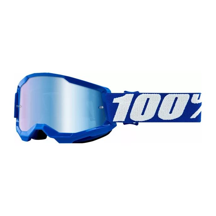 100% MX Goggles Strata 2 Youth Blue Blue Mirror