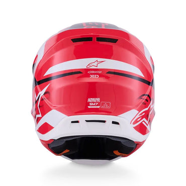 Alpinestars 2026 SM7 Deed Motocross Helmet Red Black White Glossy