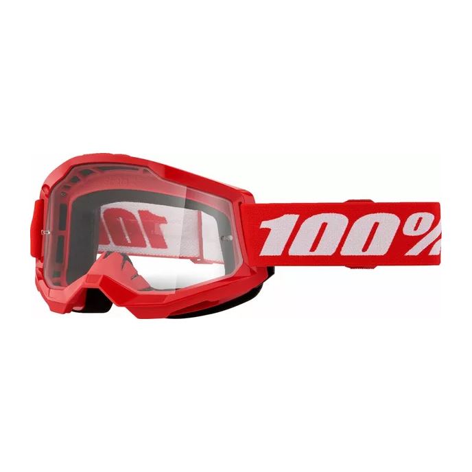 100% MX Goggles Strata 2 Red Clear