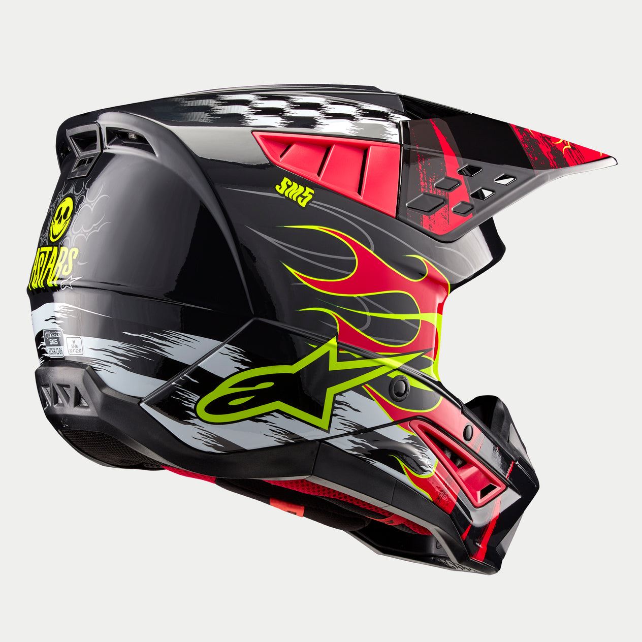 Alpinestars 2026 Supertech SM5 Rash Dark Grey Bright Red Motocross Helmet