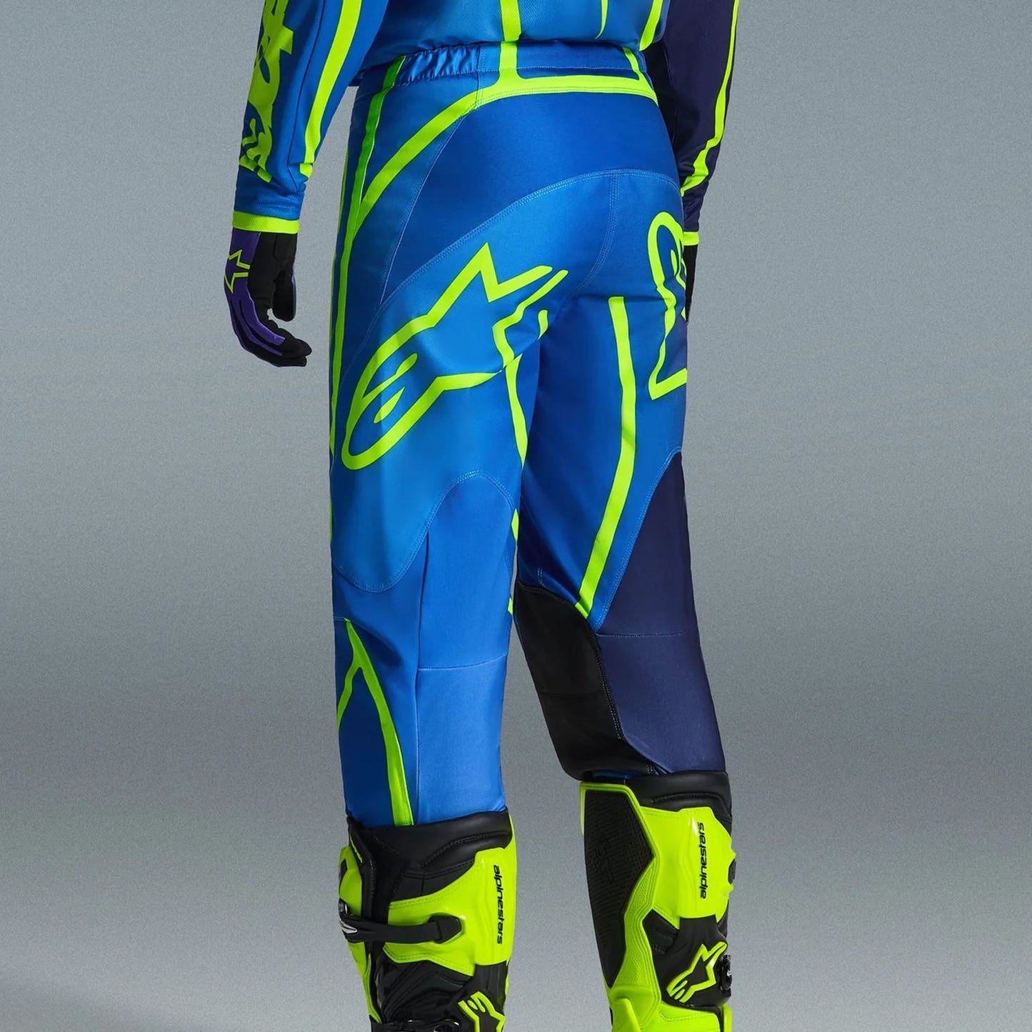 Alpinestars 2026 Fluid Apex Motocross Pants Blue Yellow Flo