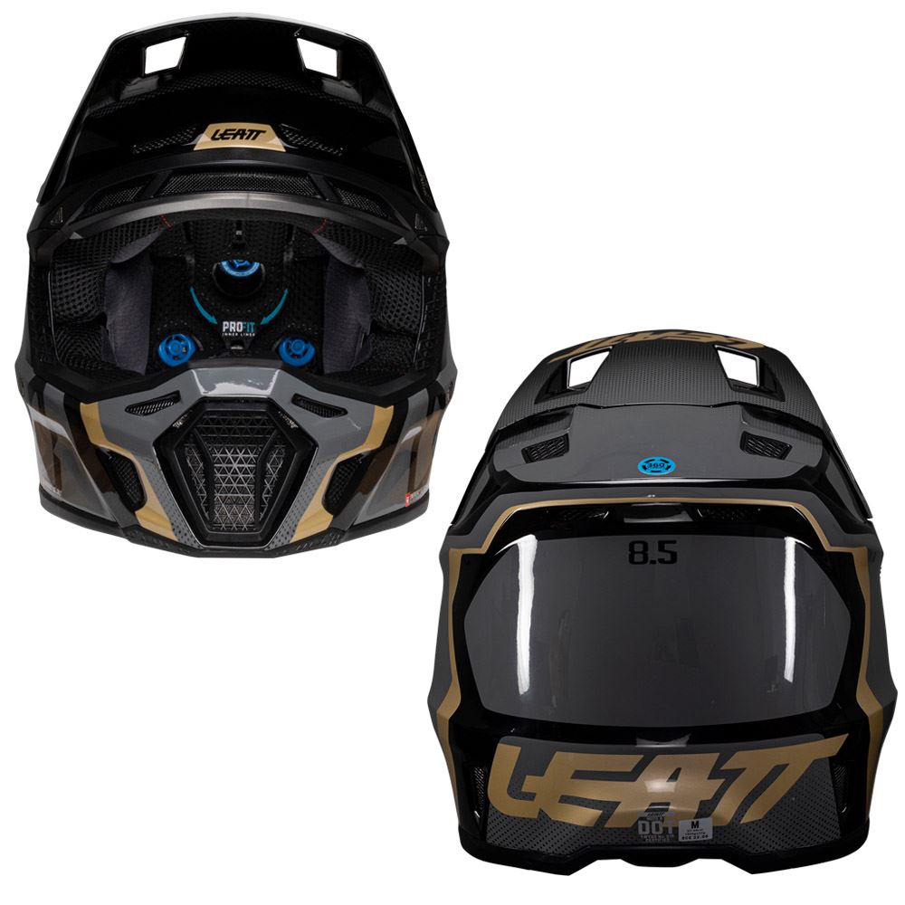 Leatt 2025 Composite Motocross Helmet V25 8.5 Black With 5.5 Goggles