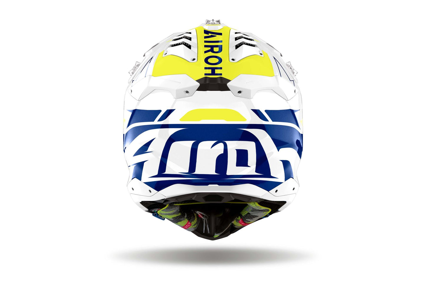 Airoh Helmet 2024 Aviator 3 Spin Yellow Blue Gloss HPC Carbon