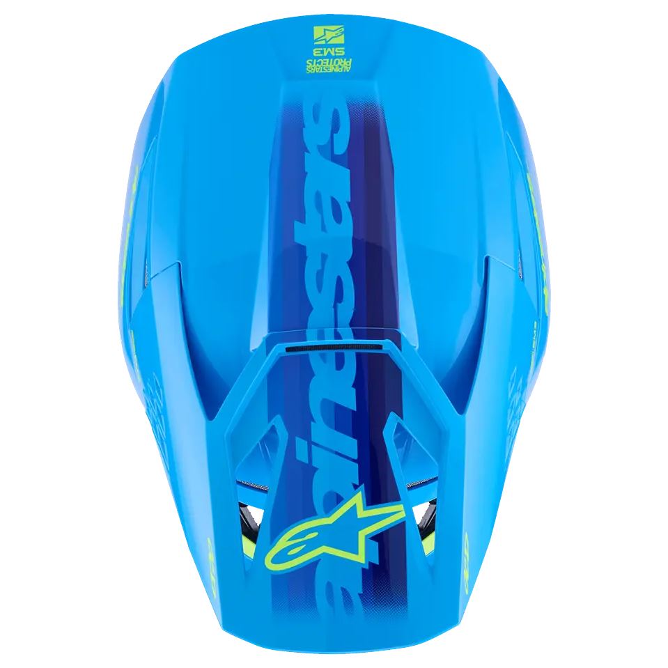 Alpinestars 2026 SM3 Force Motocross Helmet Cyan Glossy