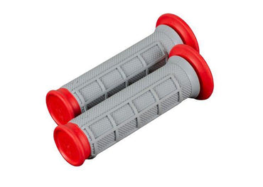 Renthal Dual Compound Grips Half Waffle Grey Red Quad ATV Grips