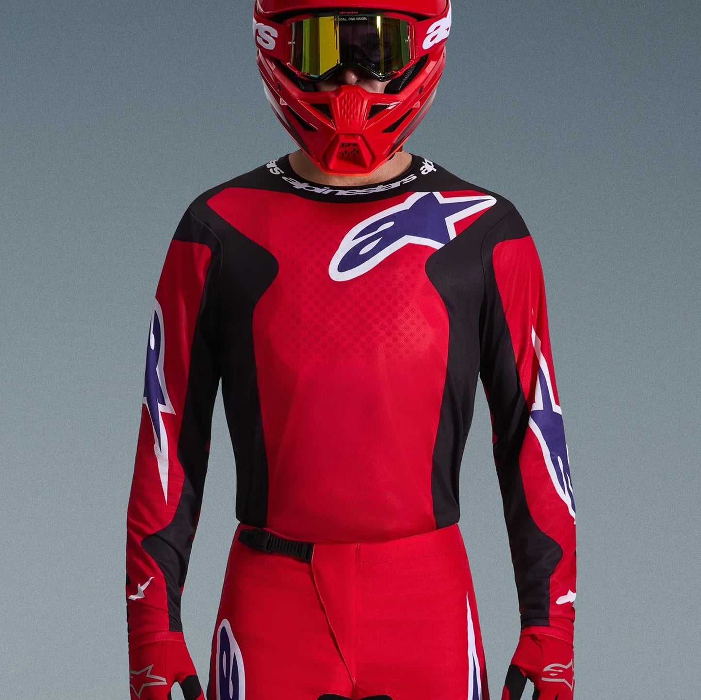 Alpinestars 2026 Fluid Grid Motocross Combo Kit Red Black Purple